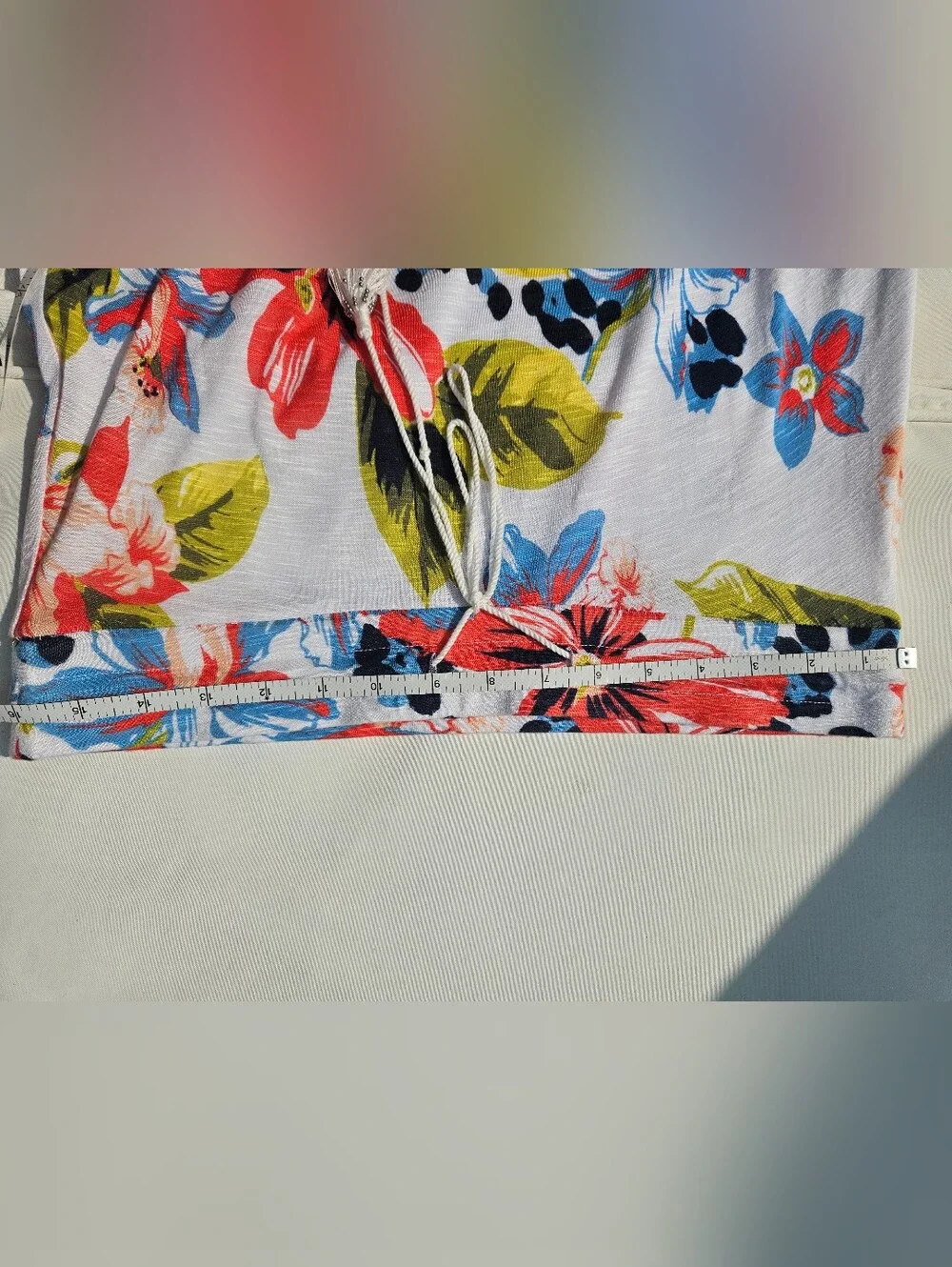 Tommy Bahama Floral Print Maxi Skirt with Drawstring Waist - White Multi 40in
